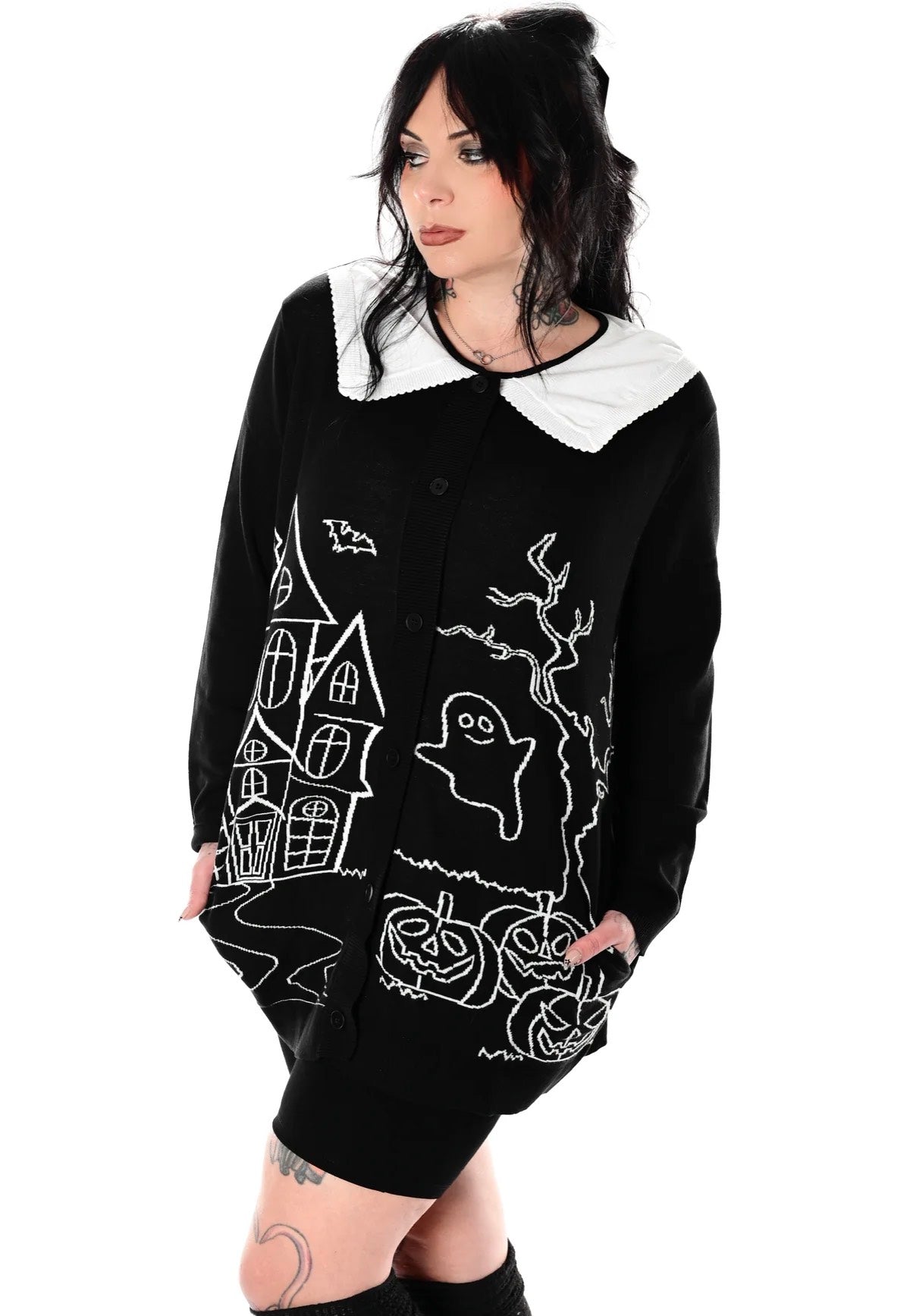 Foxblood - Haunted House Collar Black - Cardigan | Women-Image