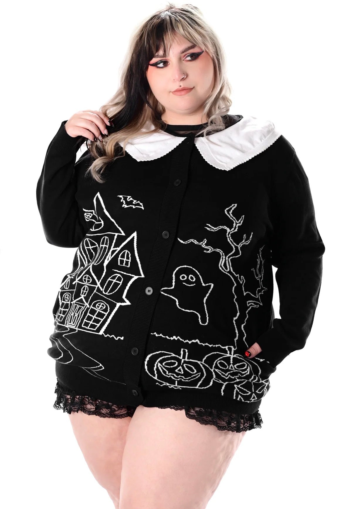 Foxblood - Haunted House Collar Black - Cardigan | Women-Image