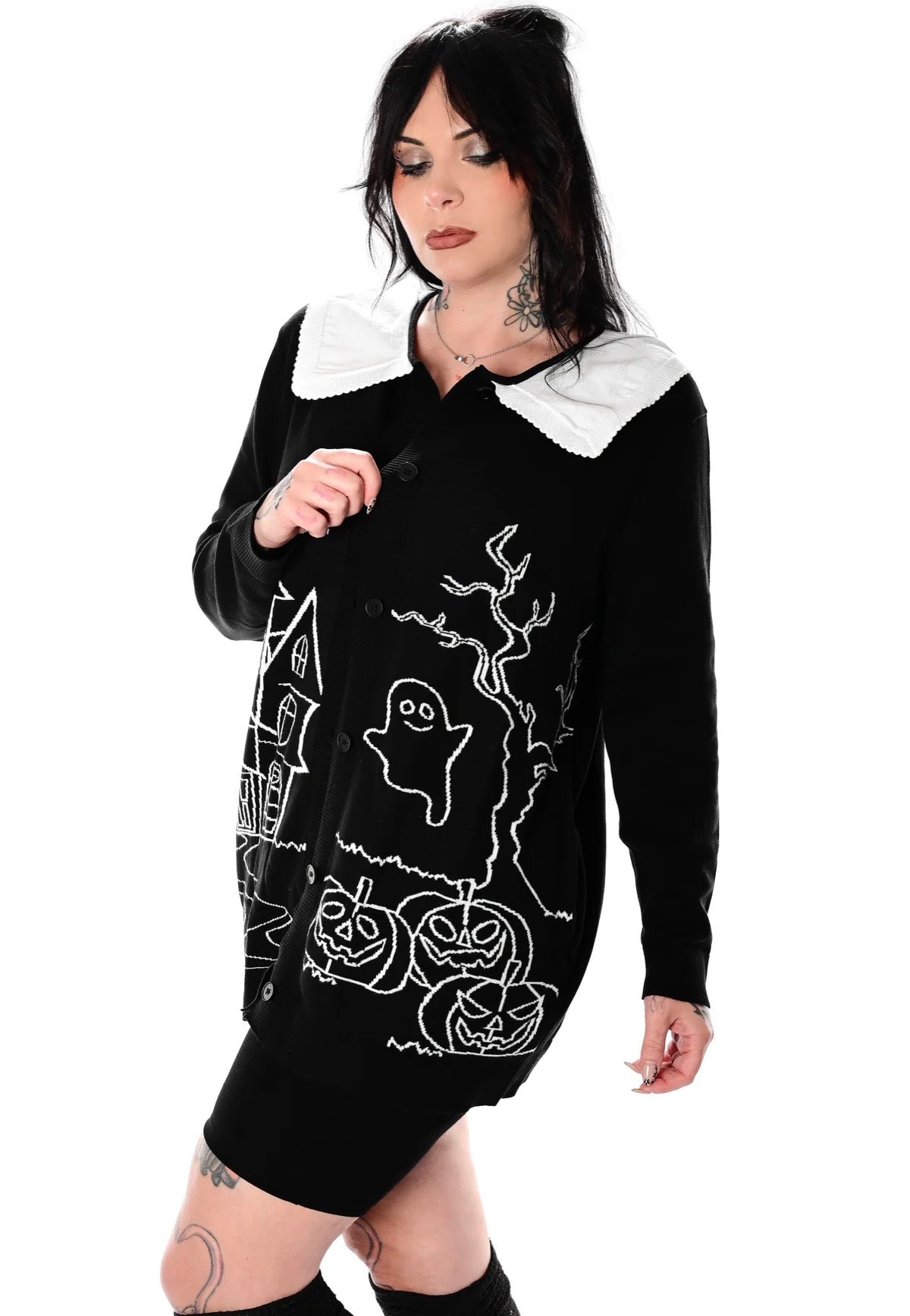 Foxblood - Haunted House Collar Black - Cardigan | Women-Image