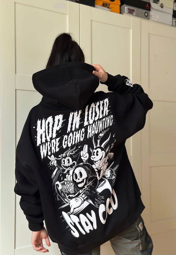 Stay Cold Apparel - Haunt Trip Oversized Black - Hoodie | Women-Image