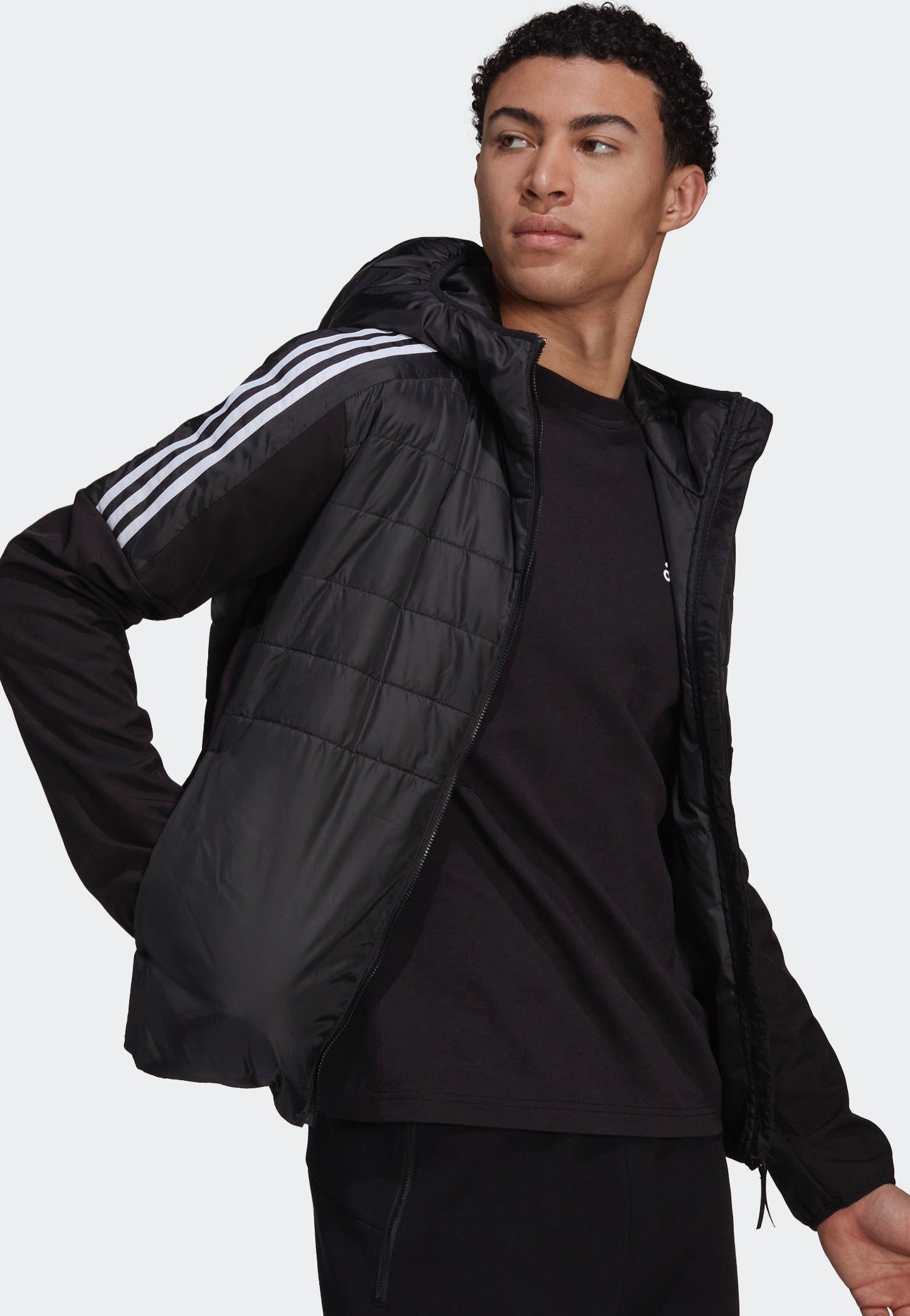 Adidas - Essentials Insulated Hooded Hybrid Black - Jacket | Men-Image