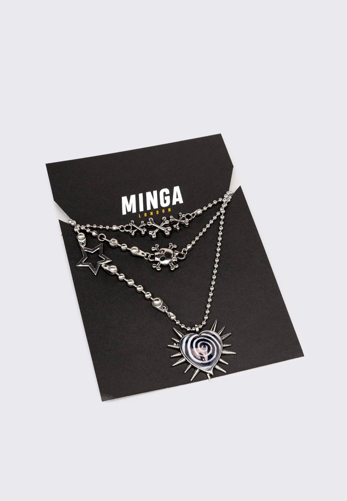 Minga London - Heart Spikes Silver - Necklace | Neutral-Image