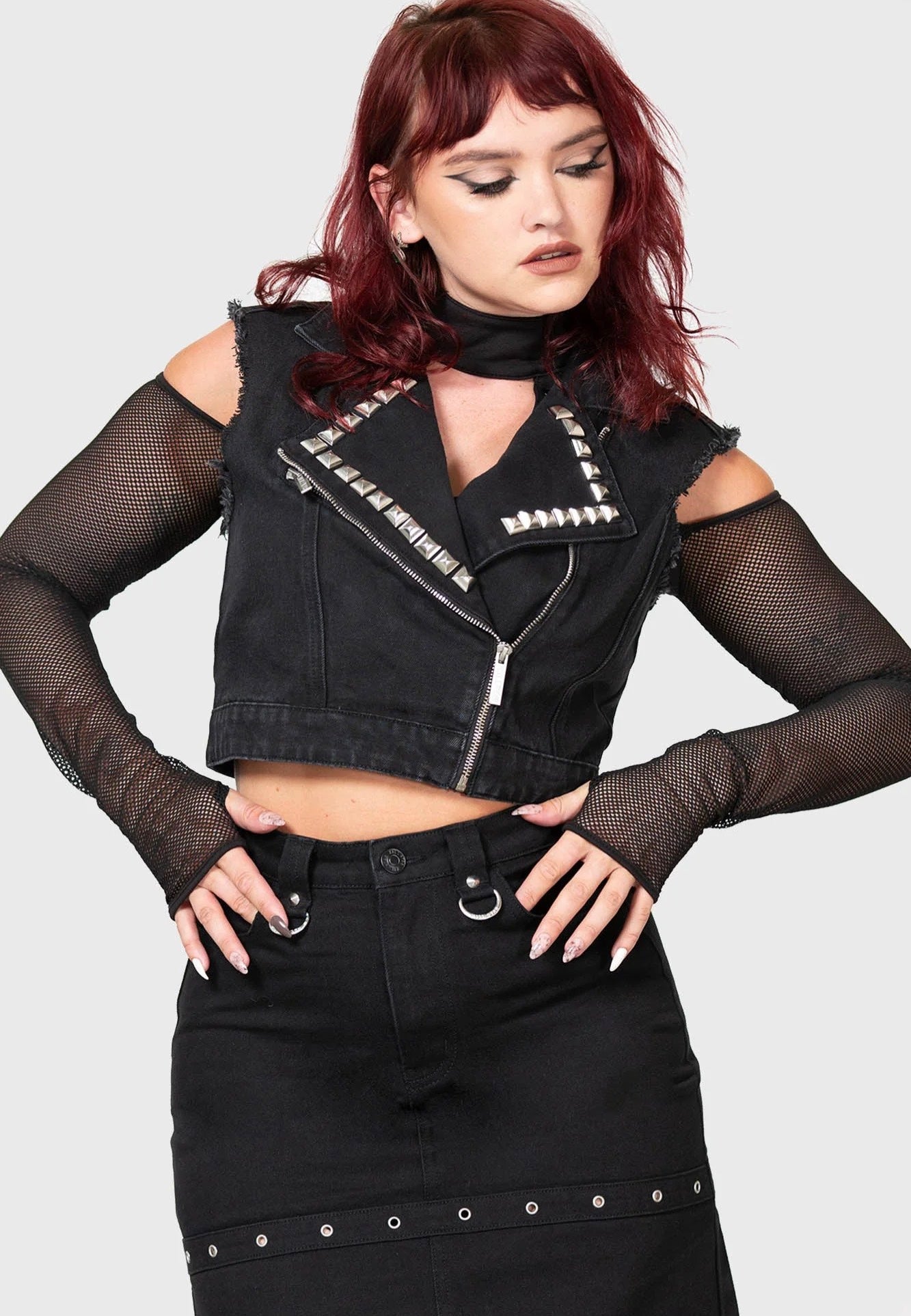 Killstar - Heaven2Hell Denim Black - Vest | Women-Image