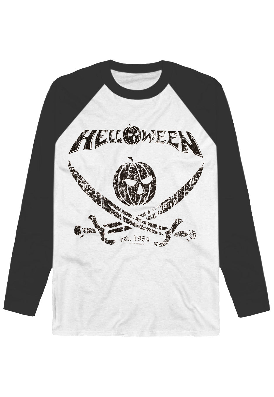 Helloween - Pirate Baseballshirt Raglan White/Black - Longsleeve | Neutral-Image