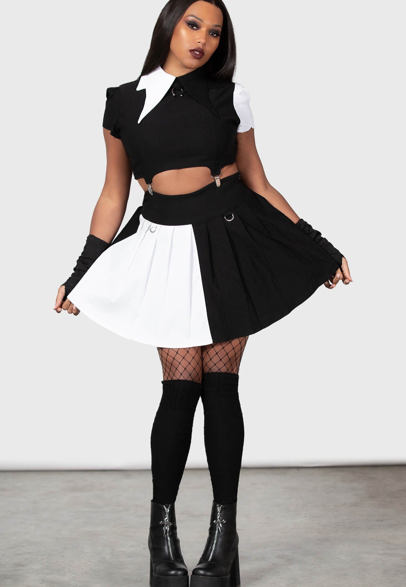 Killstar - Hells Harlequin Black/White - Skirt | Women-Image