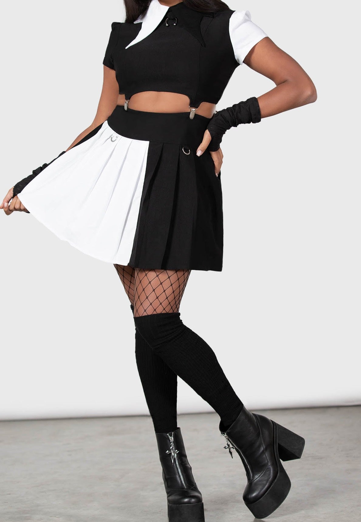 Killstar - Hells Harlequin Black/White - Skirt | Women-Image