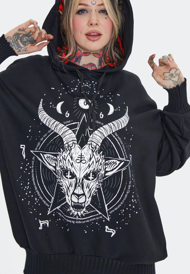 Jawbreaker - Vitriol Printed Oversized Black - Hoodie | Women-Image