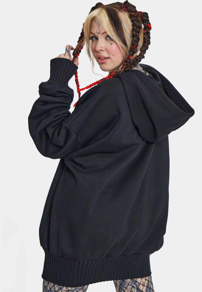 Jawbreaker - Baphomet Printed Oversized Black - Hoodie | Women-Image