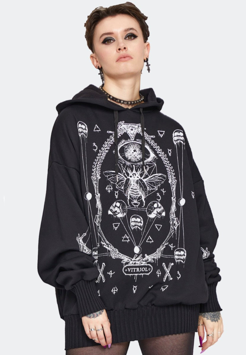 Jawbreaker - Baphomet Printed Oversized Black - Hoodie | Women-Image