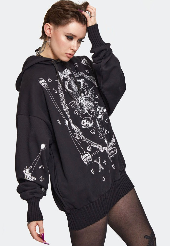 Jawbreaker - Baphomet Printed Oversized Black - Hoodie | Women-Image