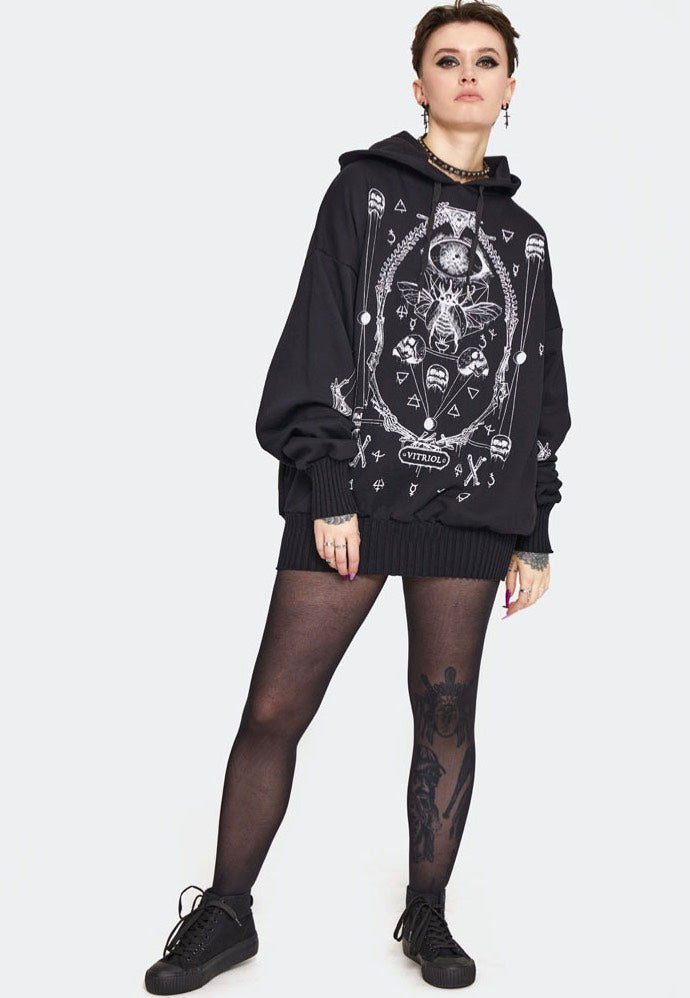 Jawbreaker - Vitriol Printed Oversized Black - Hoodie | Women-Image