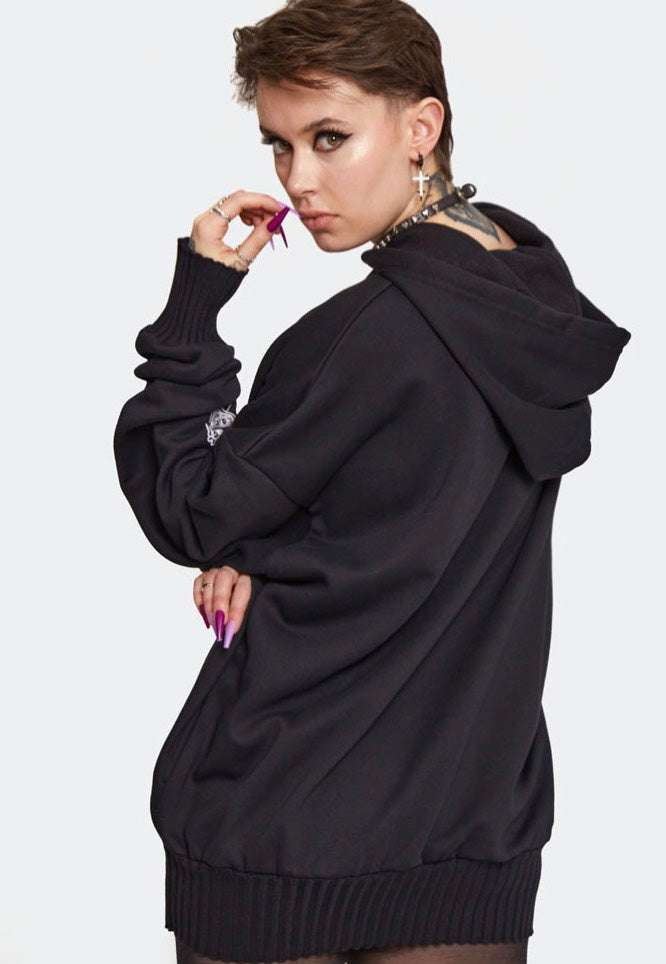 Jawbreaker - Baphomet Printed Oversized Black - Hoodie | Women-Image