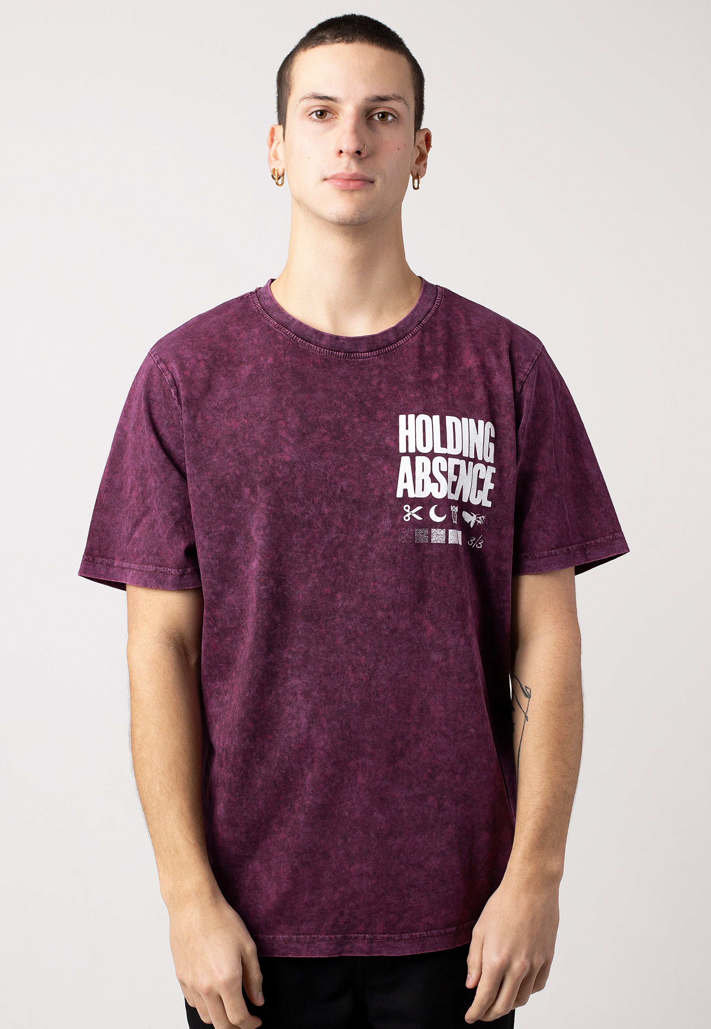 Holding Absence - These New Dreams Berry Black Acid Wash - T-Shirt | Men-Image