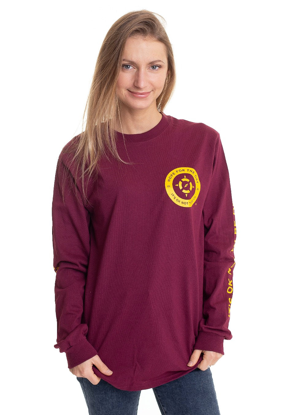 Hope For The Day - Hope Worldwide Maroon - Longsleeve | Women-Image