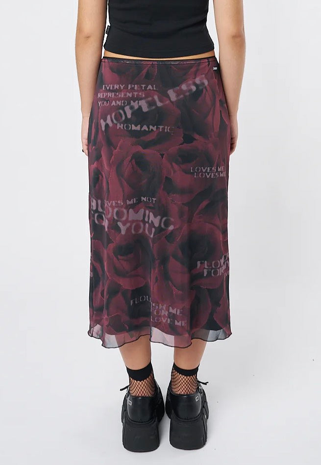 Minga London - Hopeless Romantic Rose Mesh Midi - Skirt | Women-Image