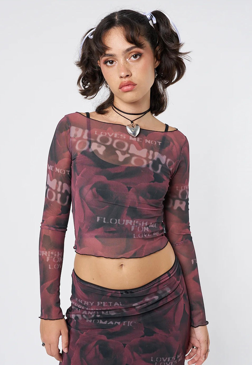 Minga London - Hopeless Romantic Rose Mesh - Top | Women-Image