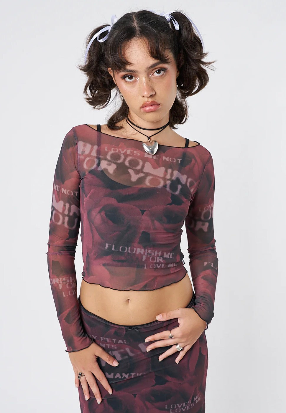 Minga London - Hopeless Romantic Rose Mesh - Top | Women-Image