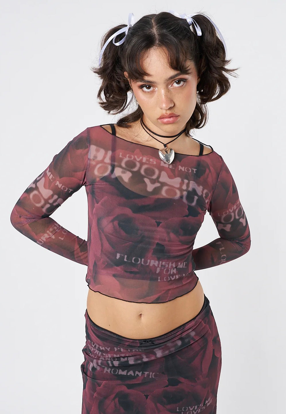 Minga London - Hopeless Romantic Rose Mesh - Top | Women-Image