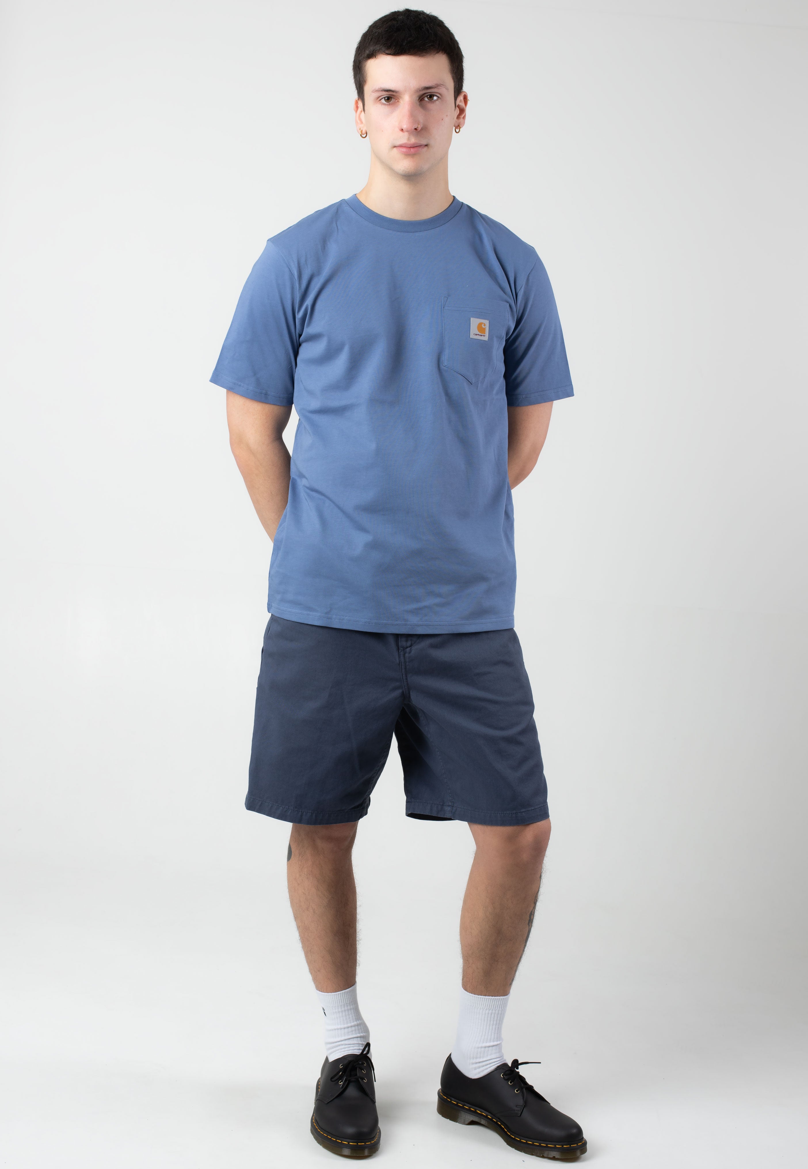 Carhartt WIP - Flint Garment Dyed Dusky Blue - Shorts | Men-Image