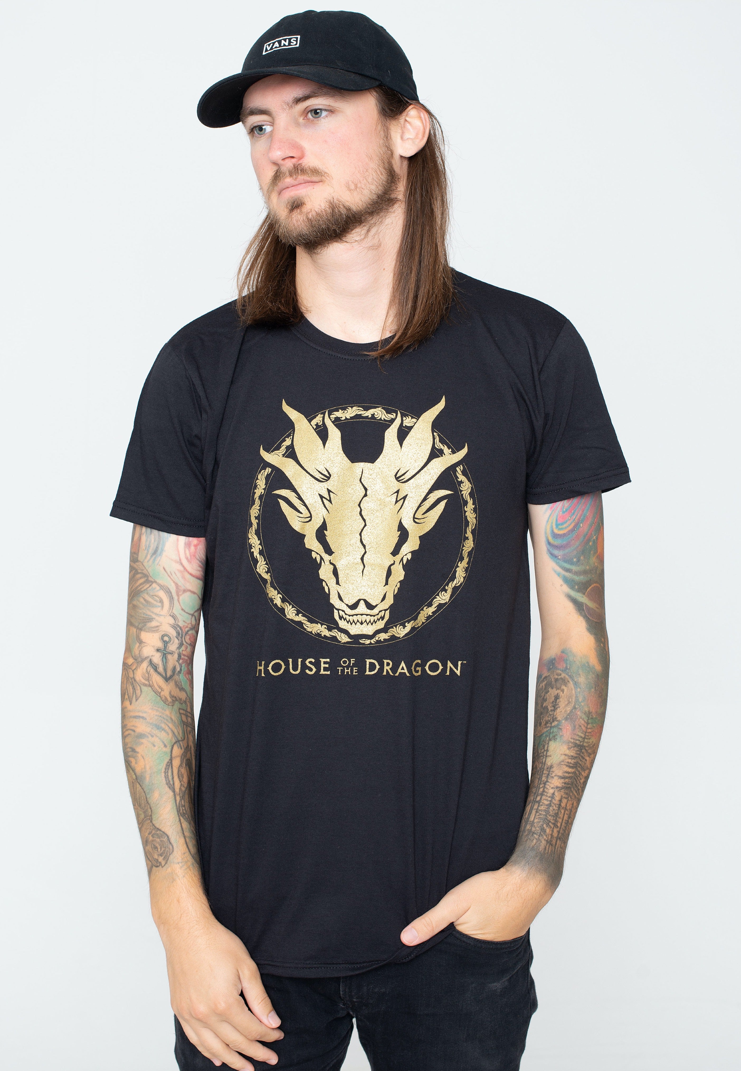 House Of The Dragon - Gold Ink Skull - T-Shirt | Men-Image