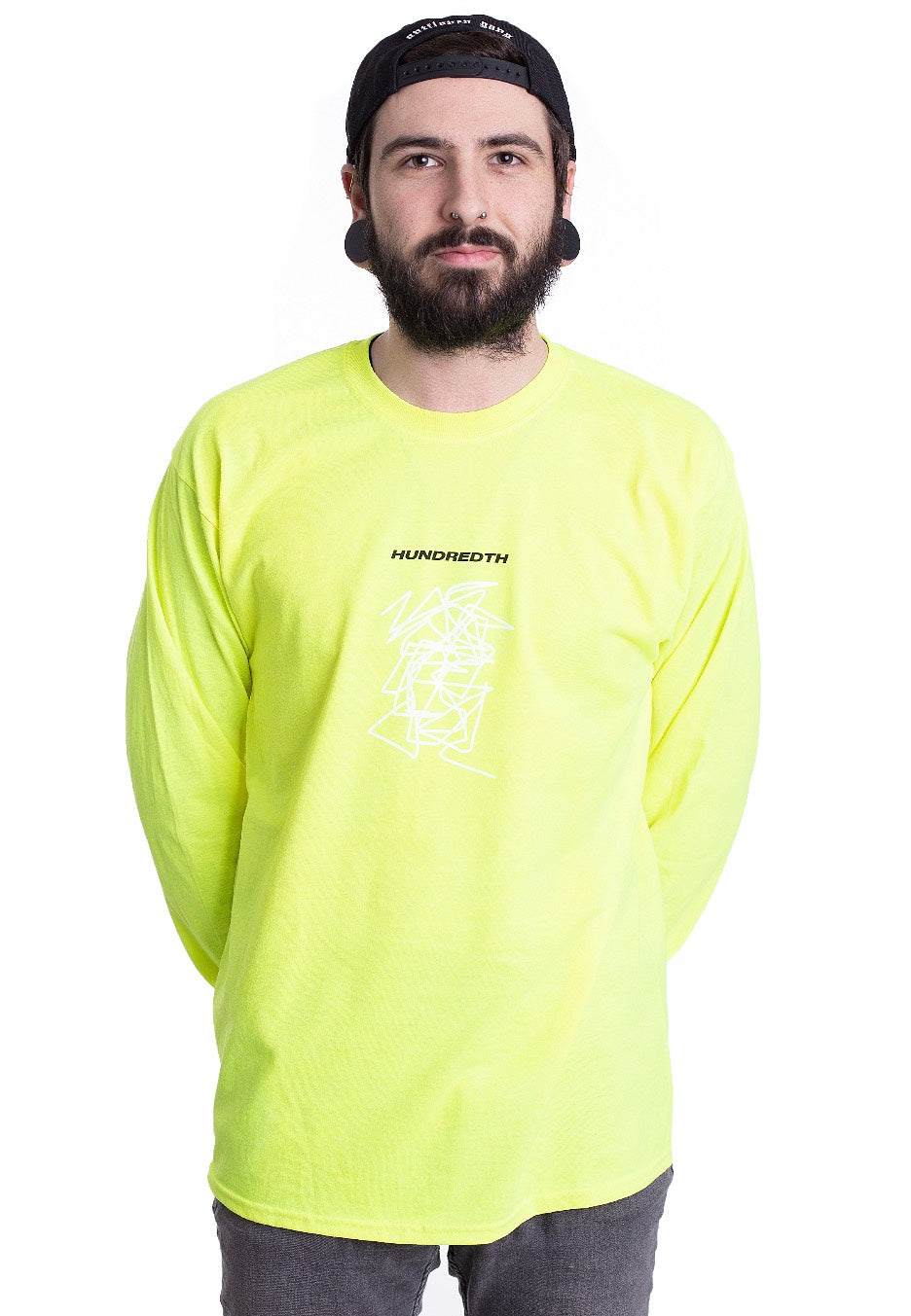 Hundredth - Scribble Safety Green - Longsleeve | Men-Image