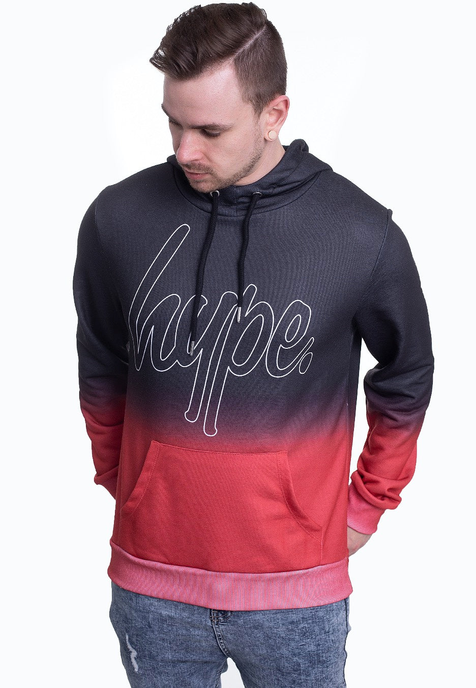 HYPE. - Fade Script Black/Red - Hoodie | Men-Image