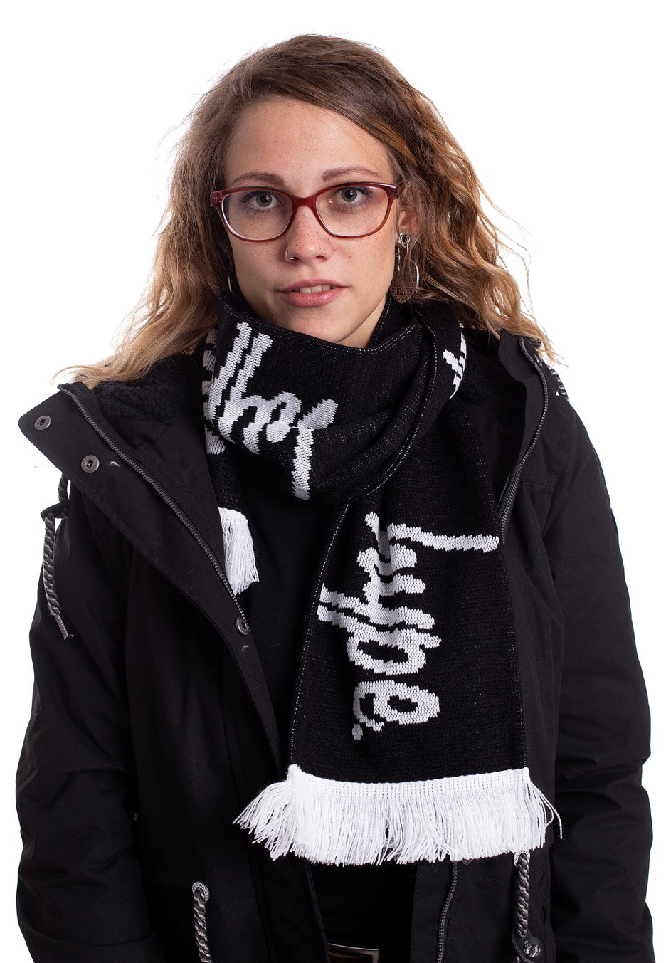 HYPE. - Mono Script Black/White - Scarf | Neutral-Image