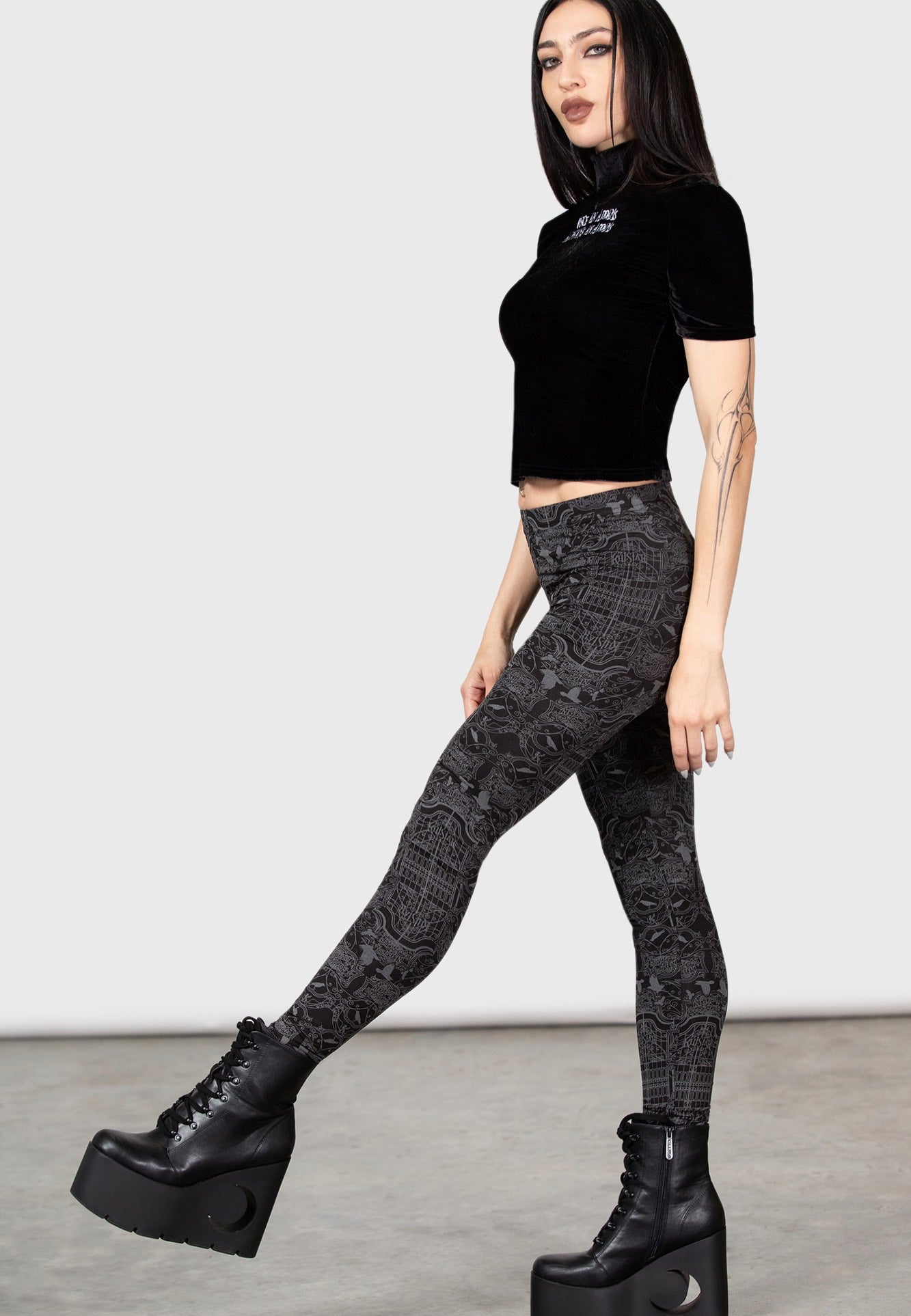 Killstar & Wednesday - I'm Saaaorry Black - Leggings | Women-Image