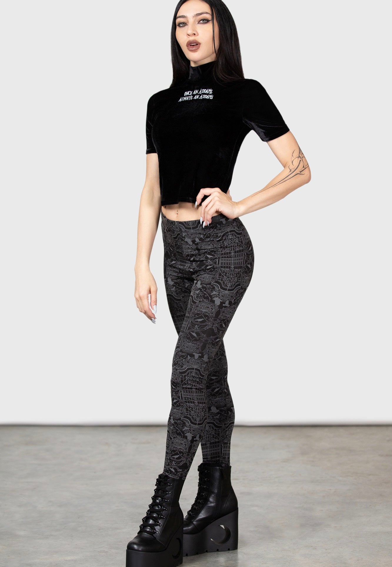 Killstar & Wednesday - I'm Saaaorry Black - Leggings | Women-Image