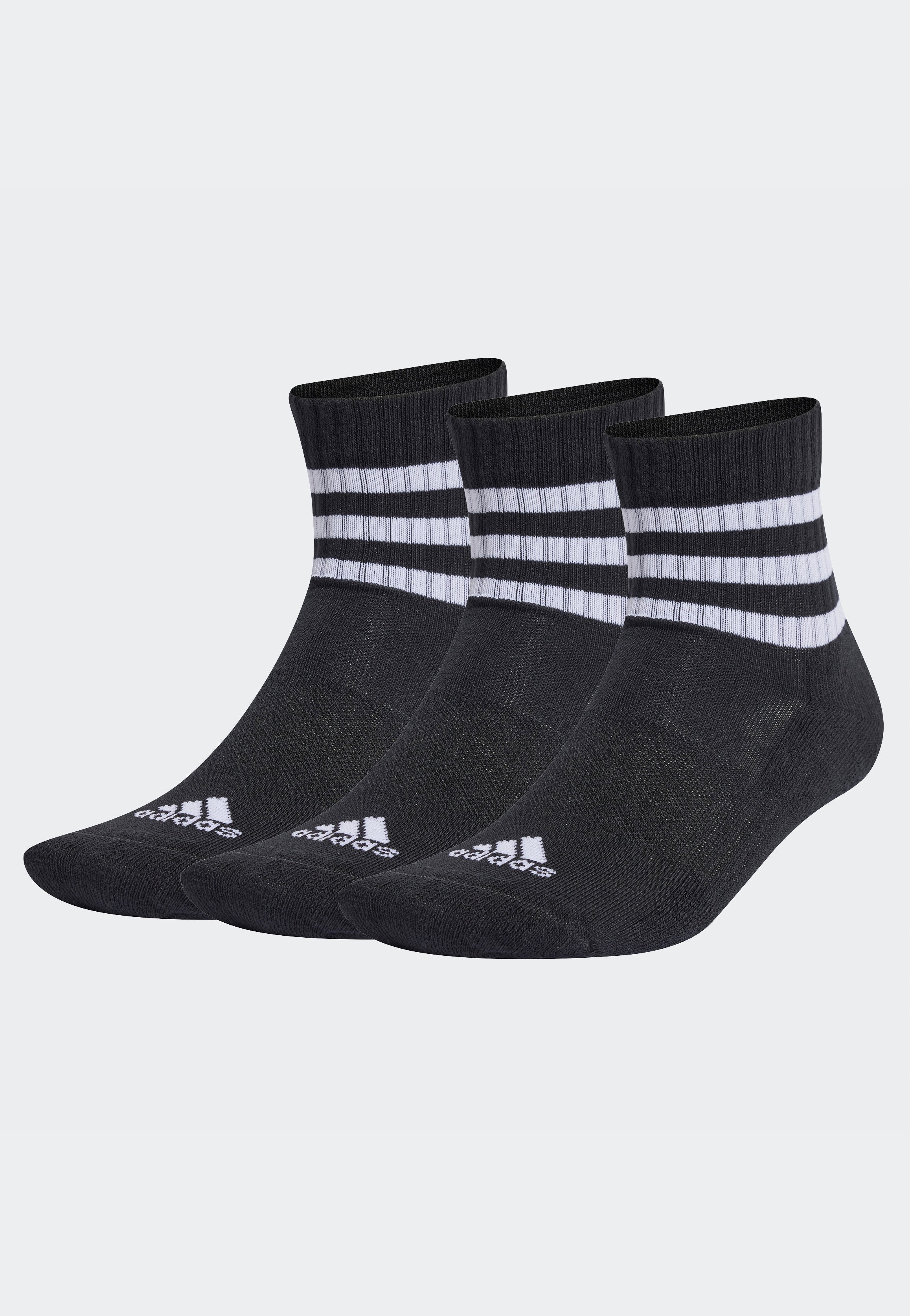 Adidas - 3S C Spw Mid Pack Of 3 Black/White - Socks | Neutral-Image