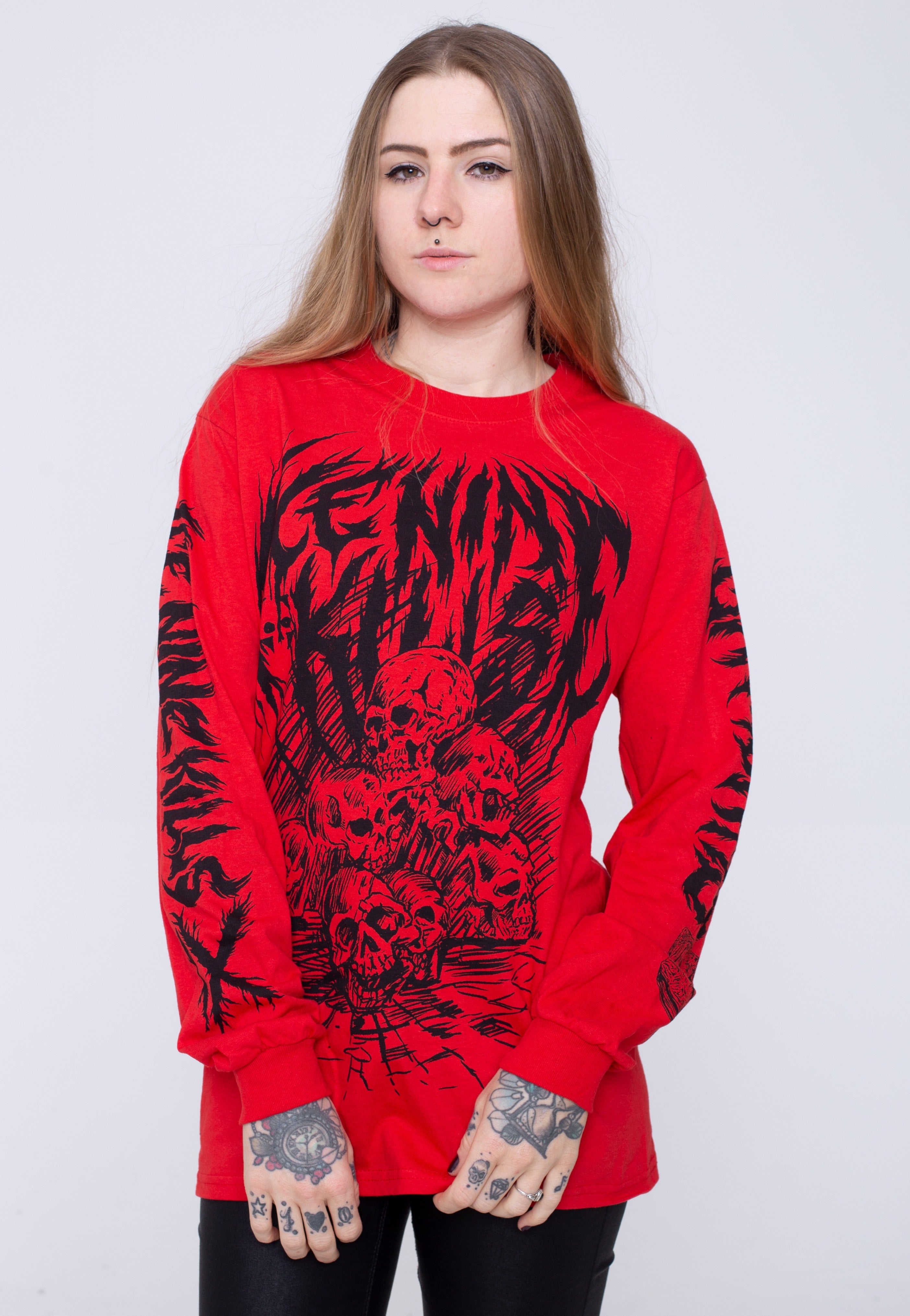 Ice Nine Kills - Ex-Mortis Skull Pile Red - Longsleeve | Women-Image