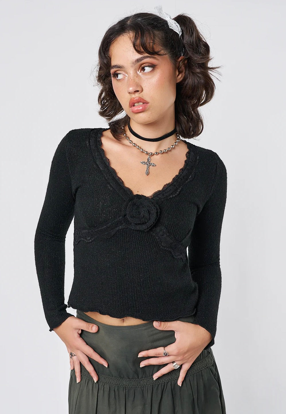 Minga London - Ida Rose Knitted Black - Top | Women-Image