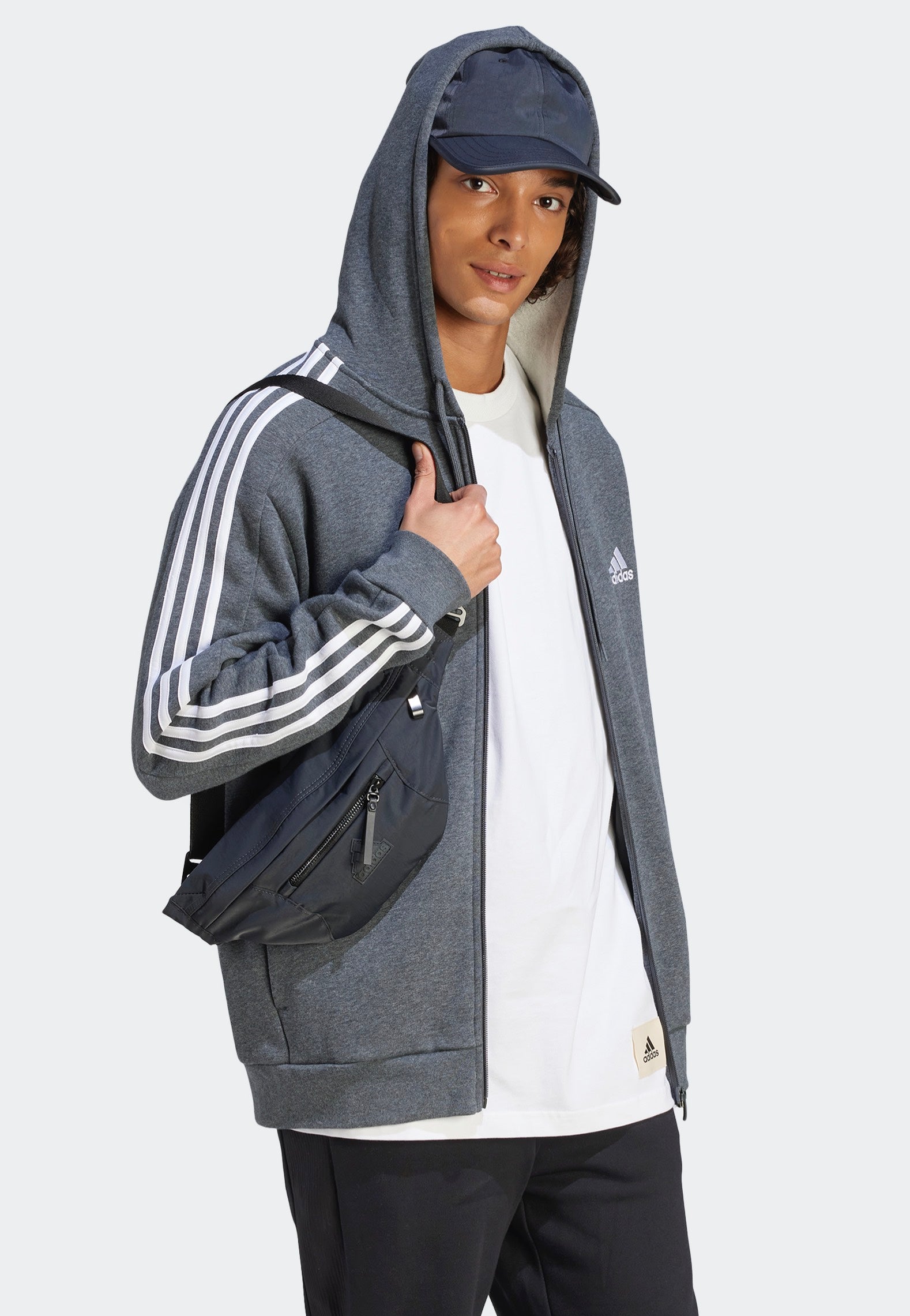 Adidas - M 3S Fl Fz Hd Dgreyh - Zipper | Men-Image