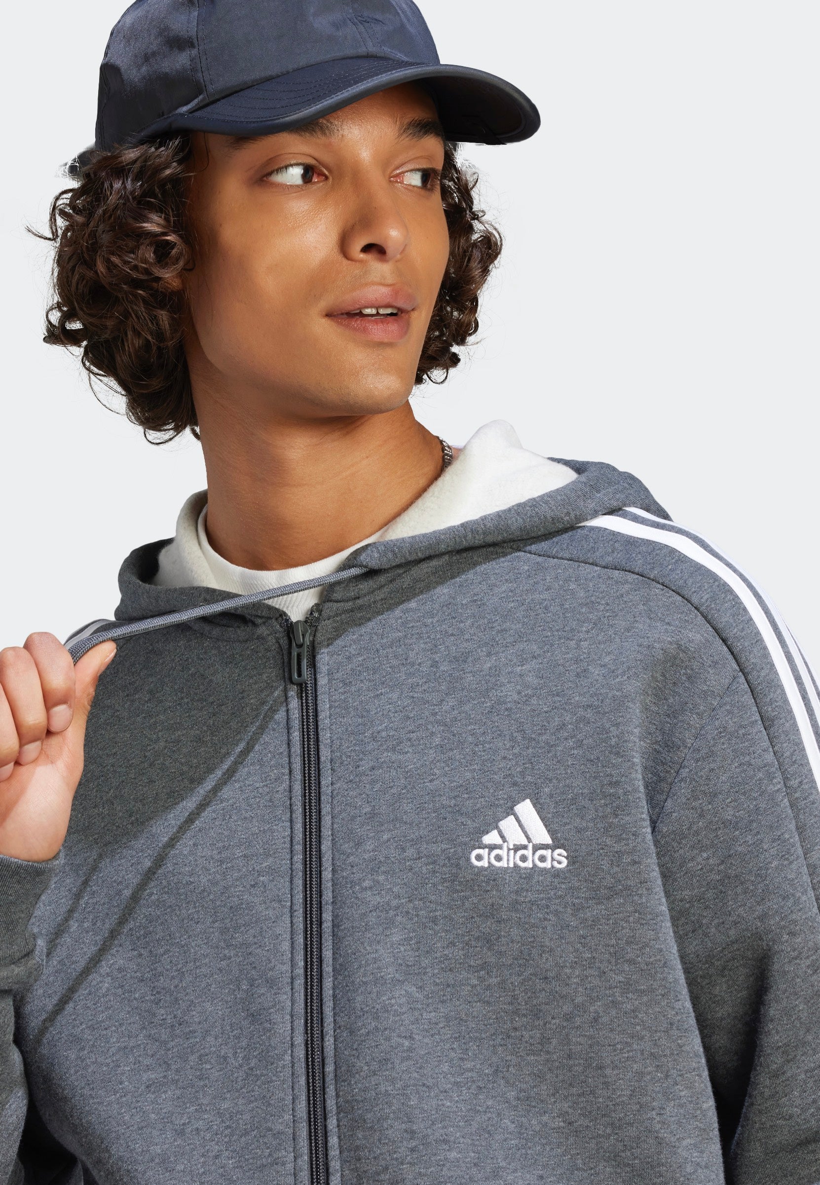 Adidas - M 3S Fl Fz Hd Dgreyh - Zipper | Men-Image