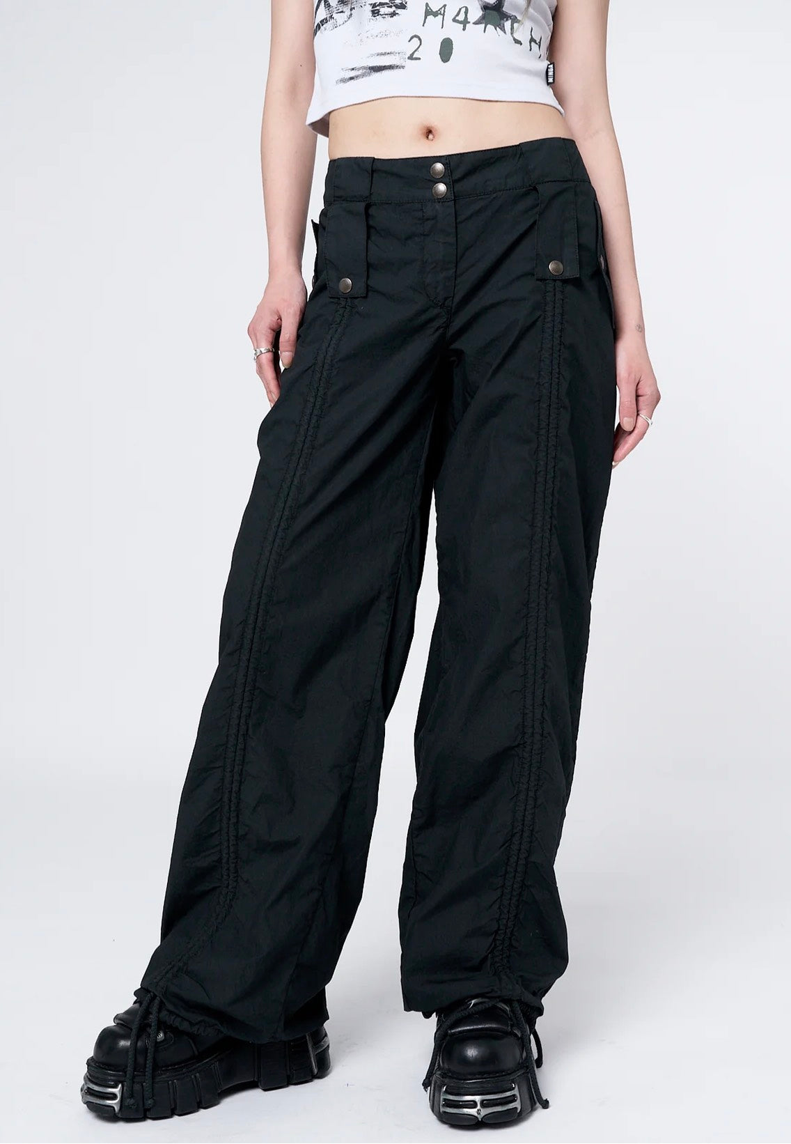 Minga London - Bea Ruched Front Black - Pants | Women-Image