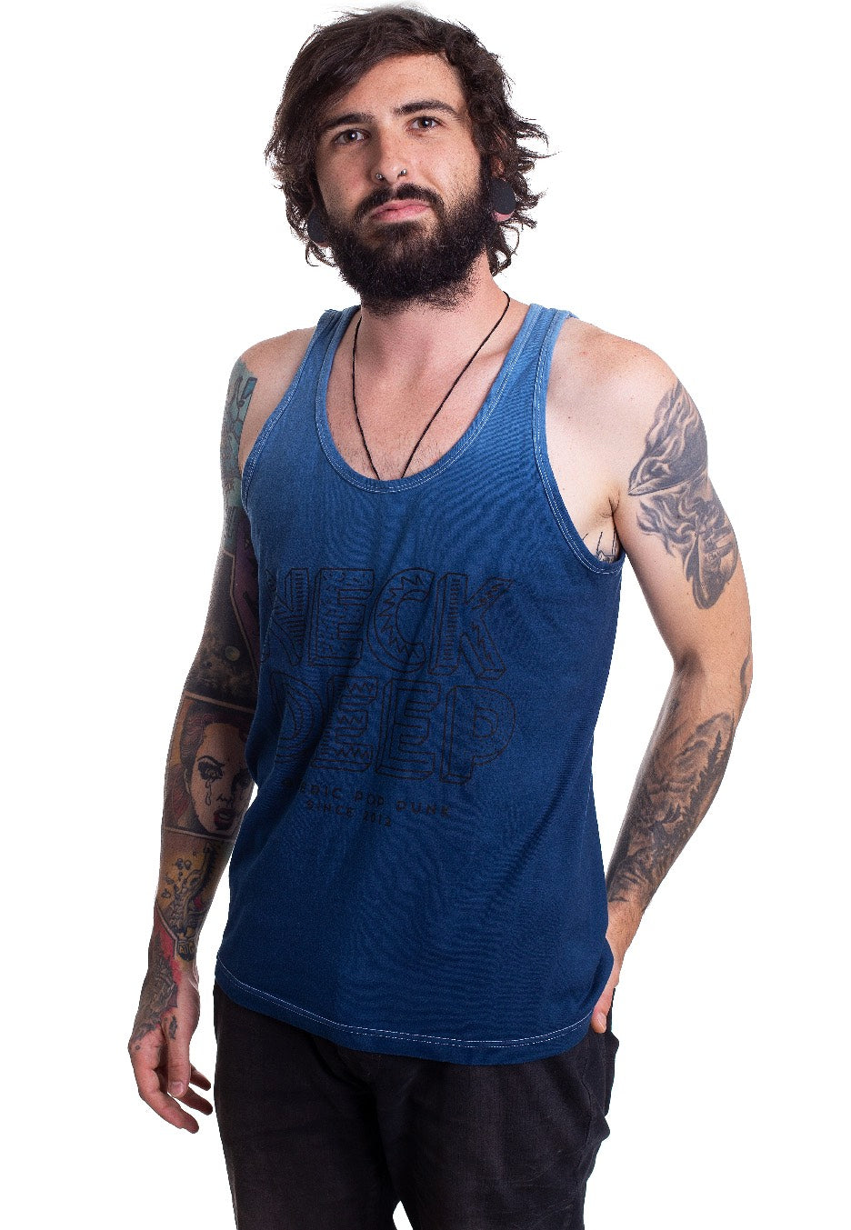 Neck Deep - GPP Blue Dip Dye - Tank | Men-Image