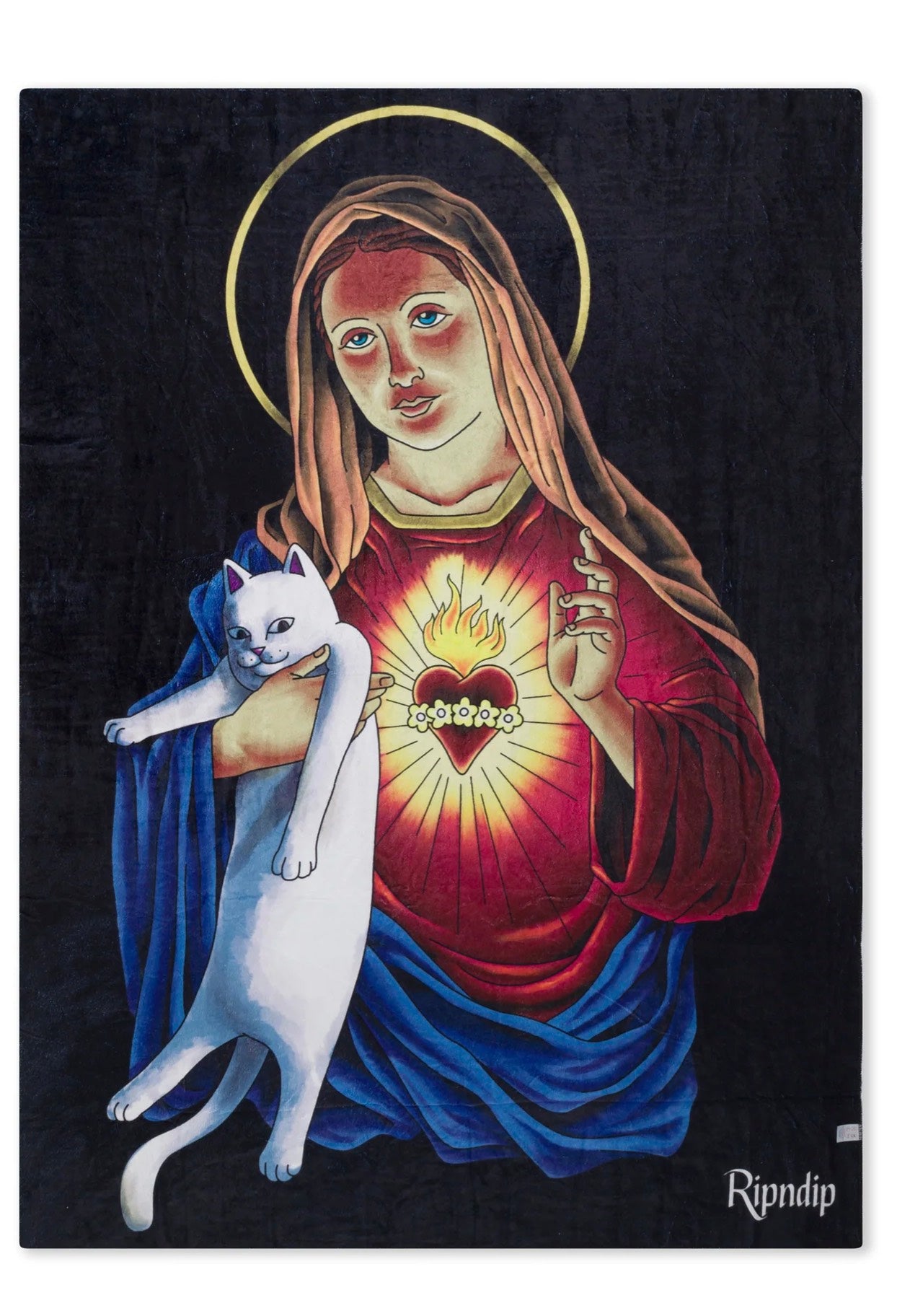 RIPNDIP - Mother Mary Fleece Black - Blanket | Neutral-Image