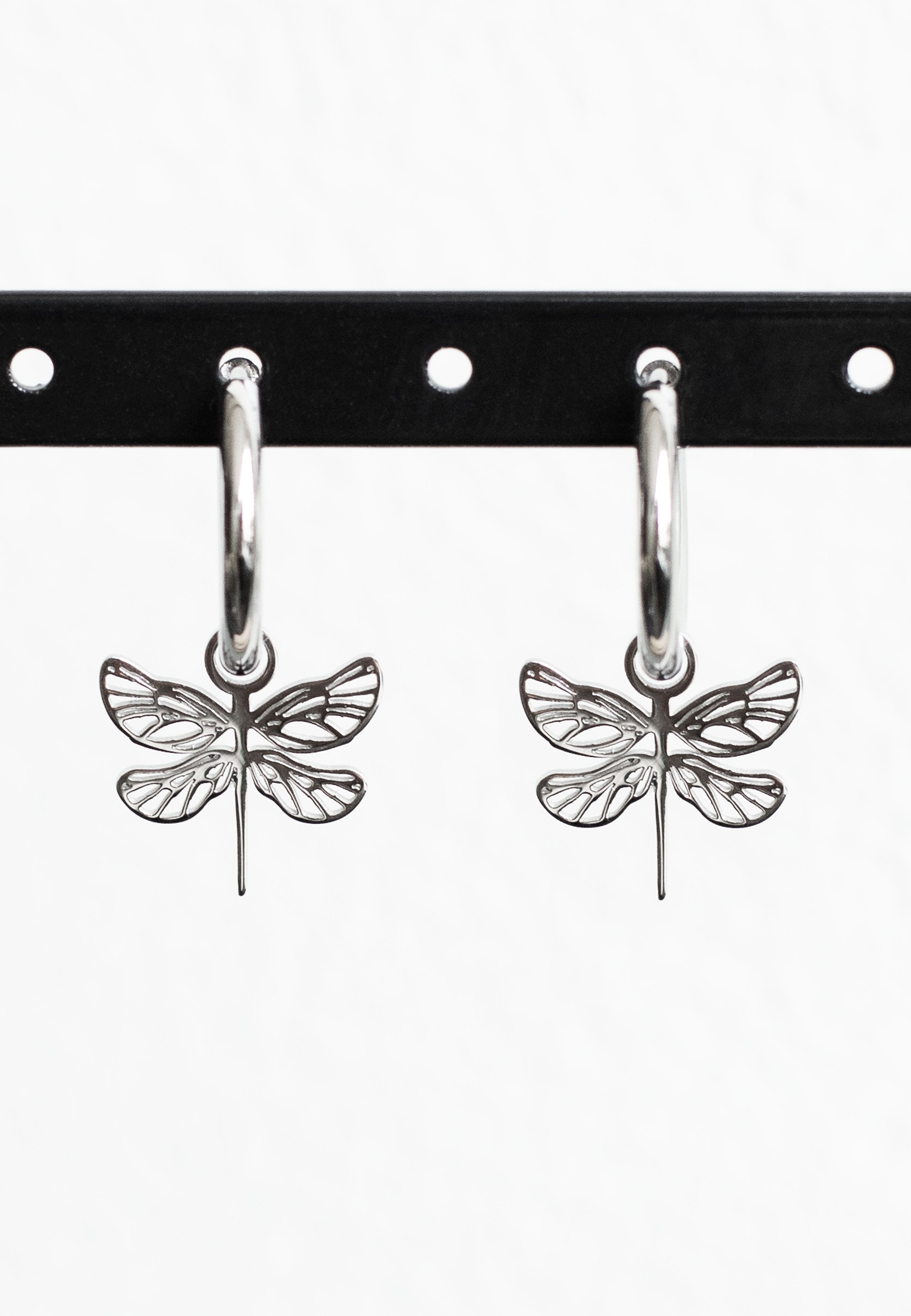 Wildcat - Little Dragonfly Hoops (Pair) Silver - Earrings | Neutral-Image