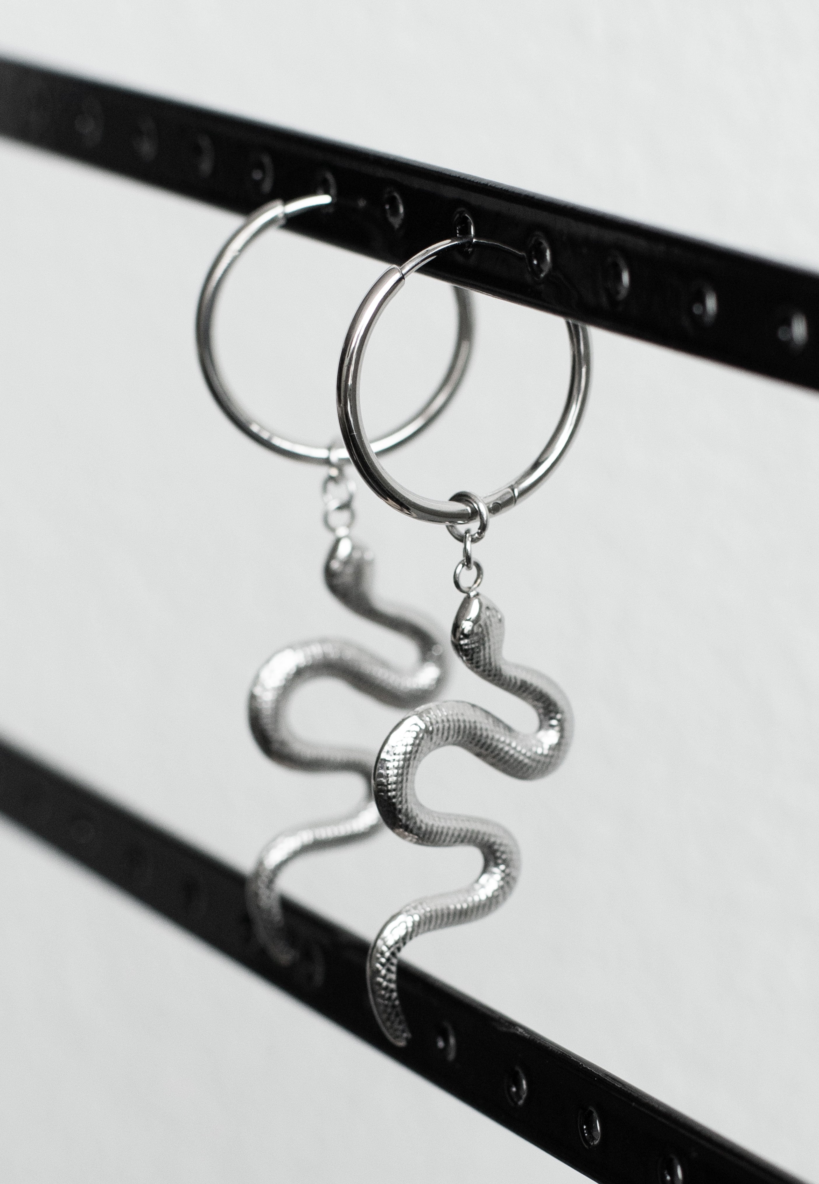 Wildcat - Big Snake Hoops (Pair) Silver - Earrings | Neutral-Image