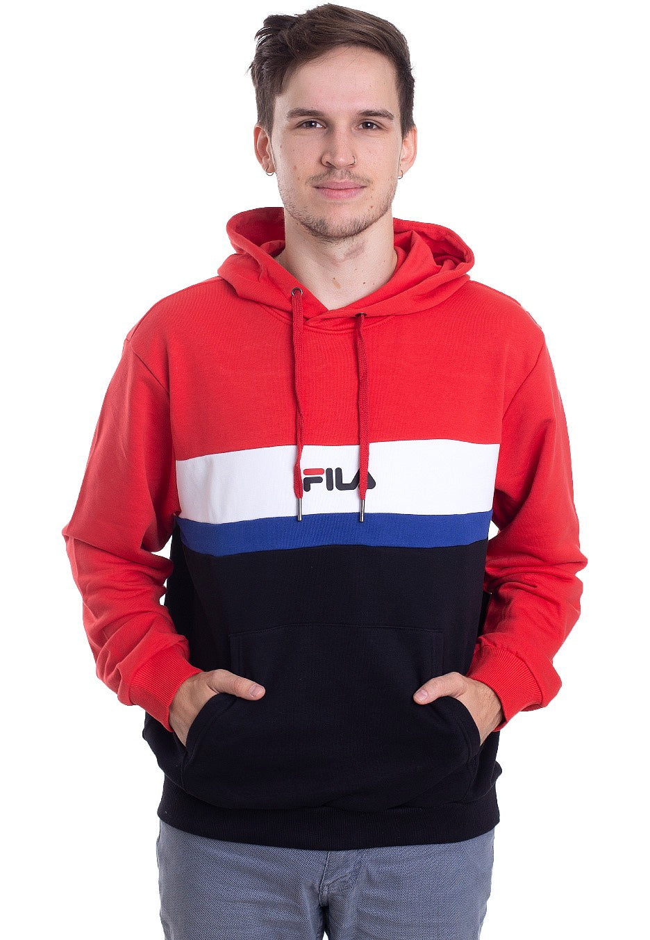 Fila - Urban Line Radomir True Red/Black/Bright White/Mazarine Blue - Hoodie | Men-Image