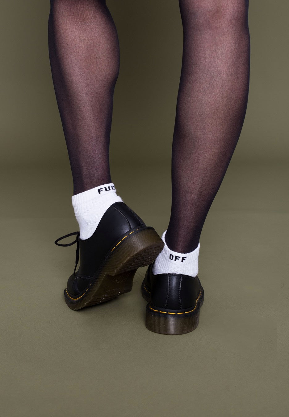 Dancitee - Fuck Off Sneaker White - Socks | Neutral-Image