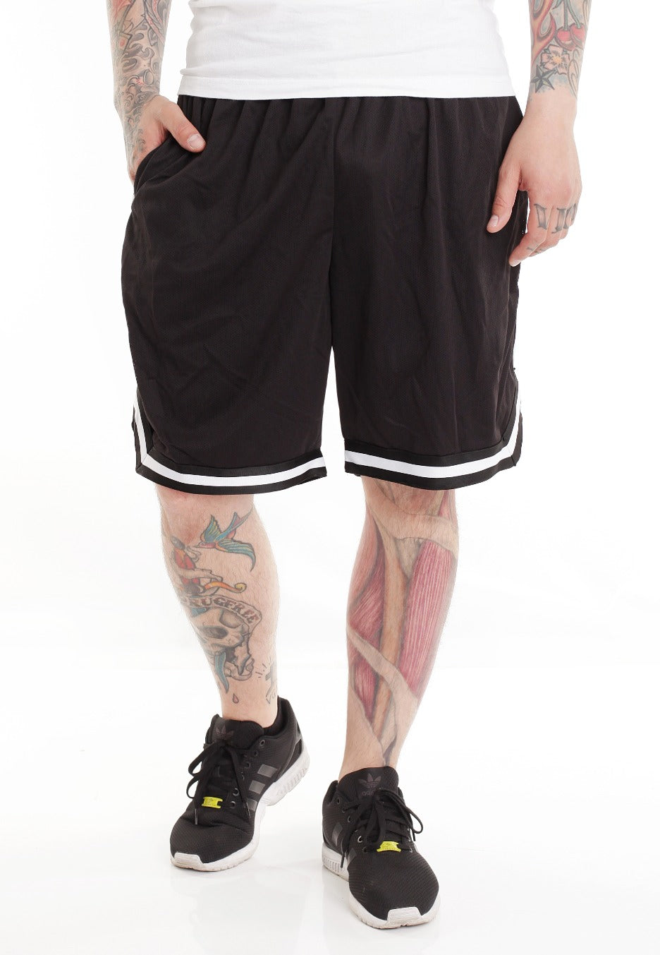 Impericon - Plain White Striped - Shorts | Men-Image