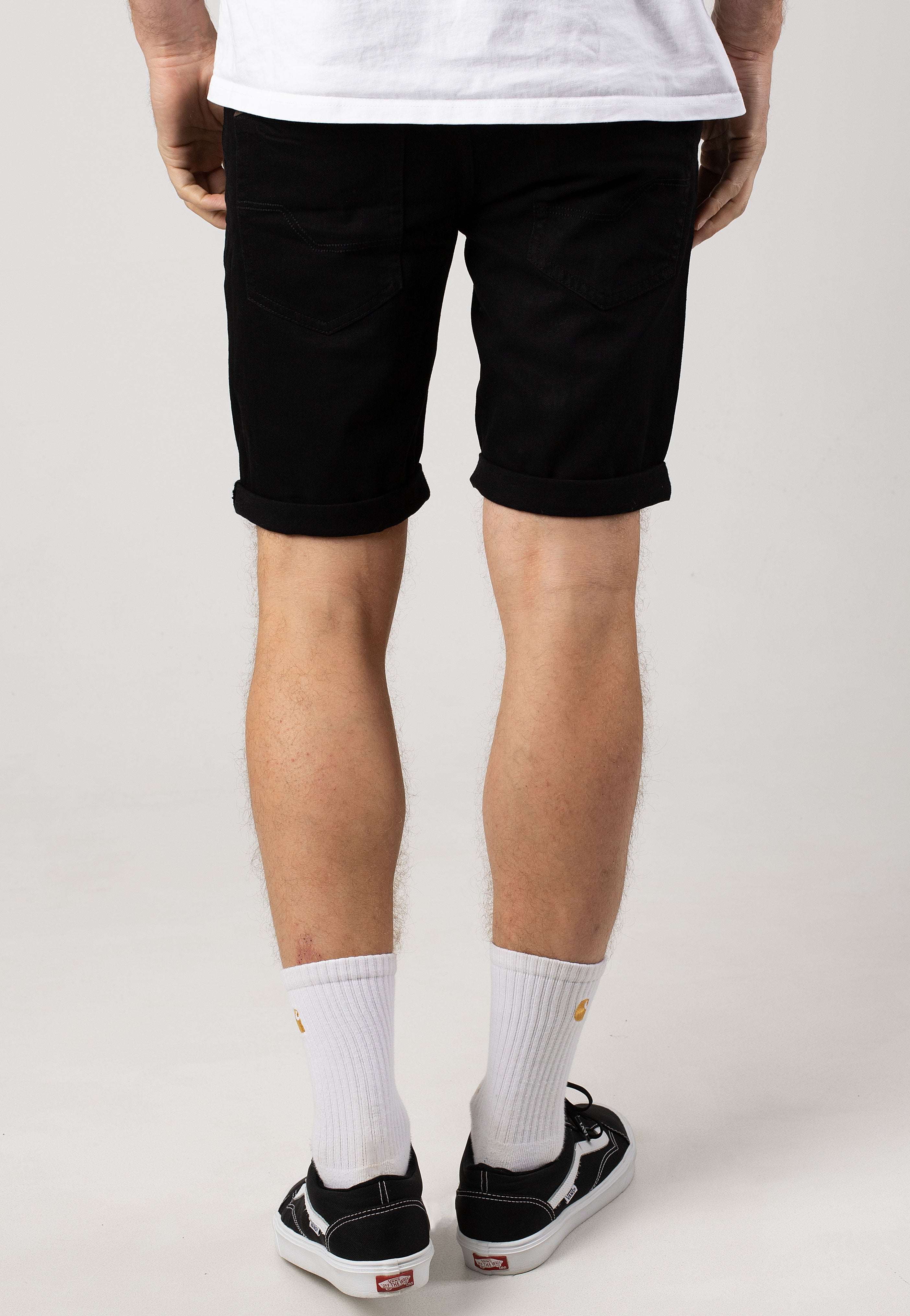 Indicode - Kaden Holes Ultra Black - Shorts | Men-Image