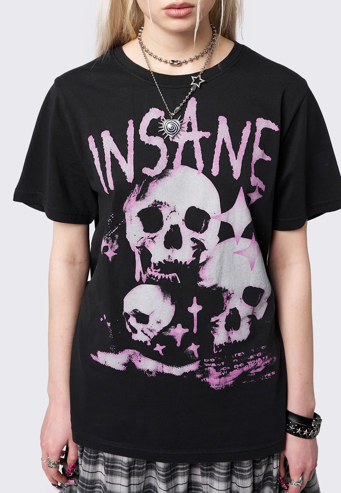 Minga London - Insanity Skulls Oversized Graphic Black - T-Shirt | Women-Image