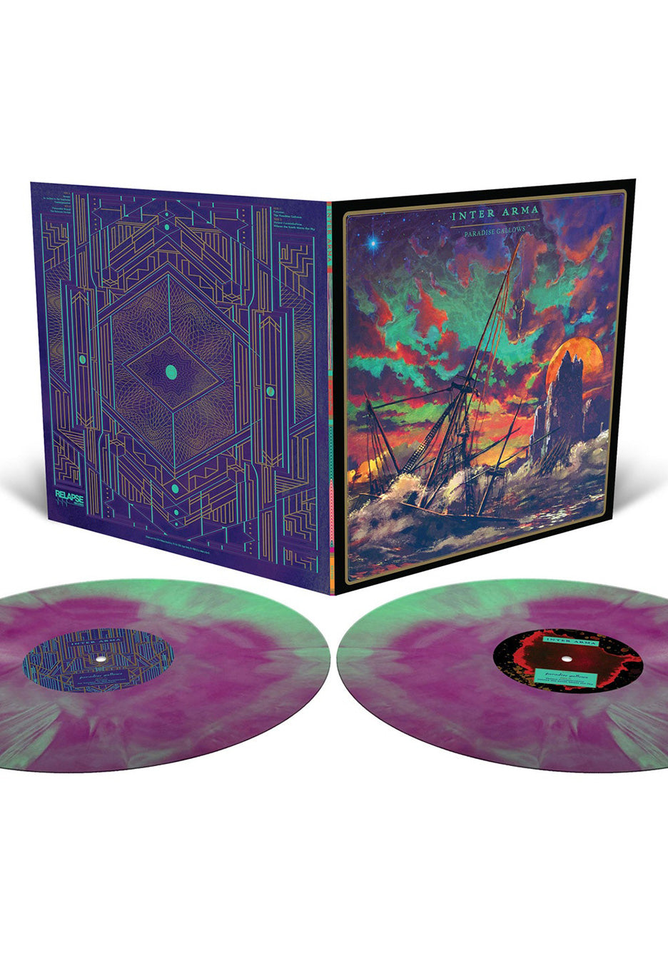 Inter Arma - Paradise Gallows Mint Green And Purple Galaxy Effect Merge Standard Gram - Colored 2 Vinyl | Neutral-Image