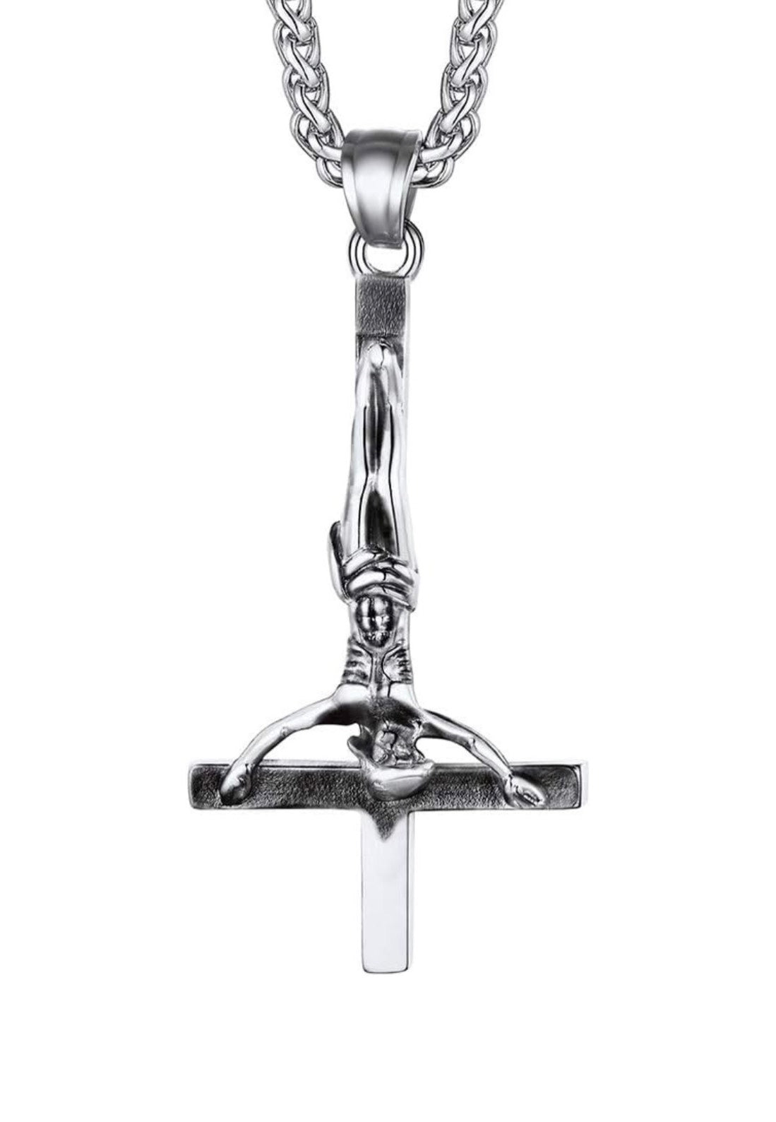 Easure - Inverted Cross Jesus - Necklace | Neutral-Image