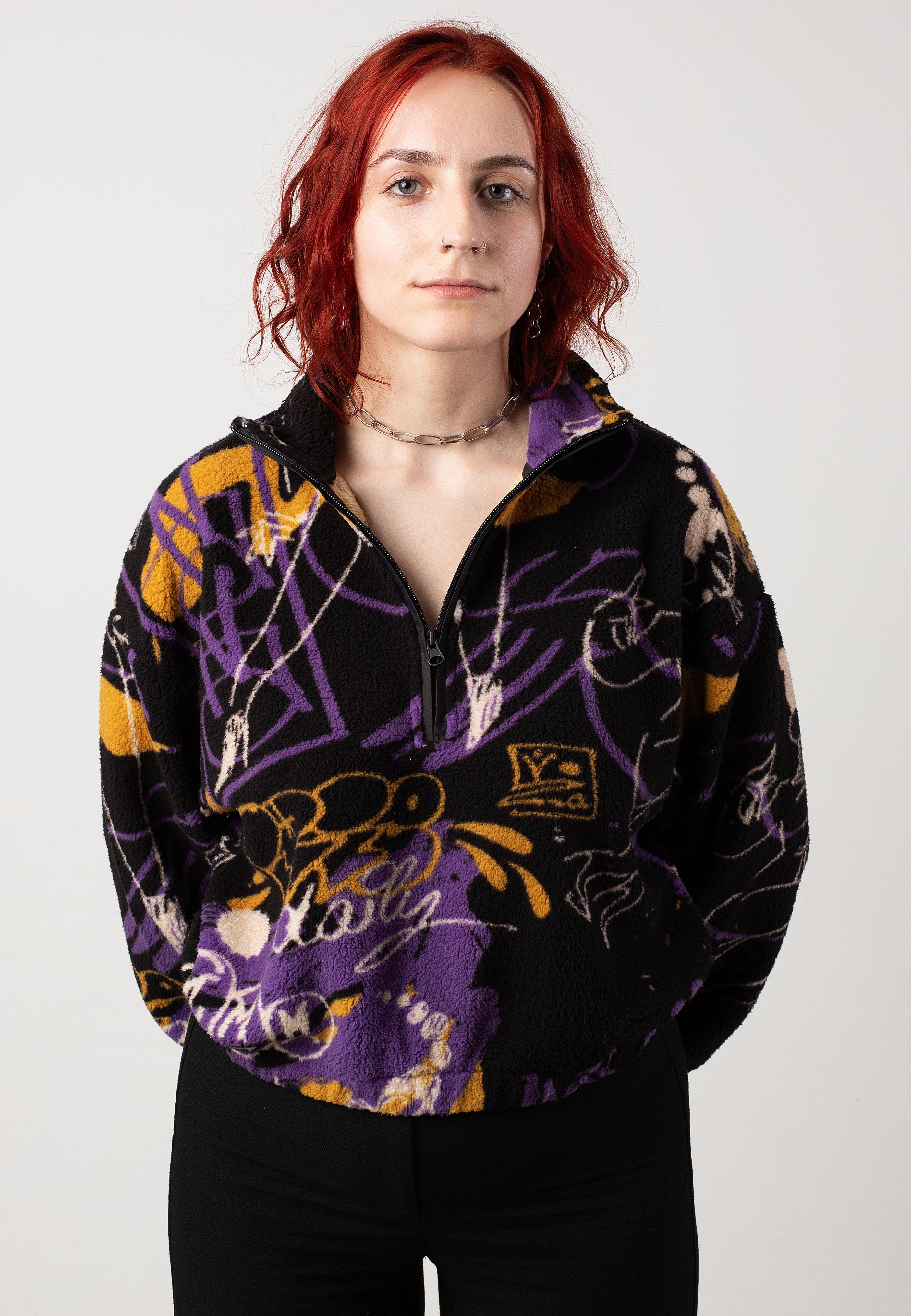 Iriedaily - Arkta Teddy Black Purple - Pullover | Women-Image