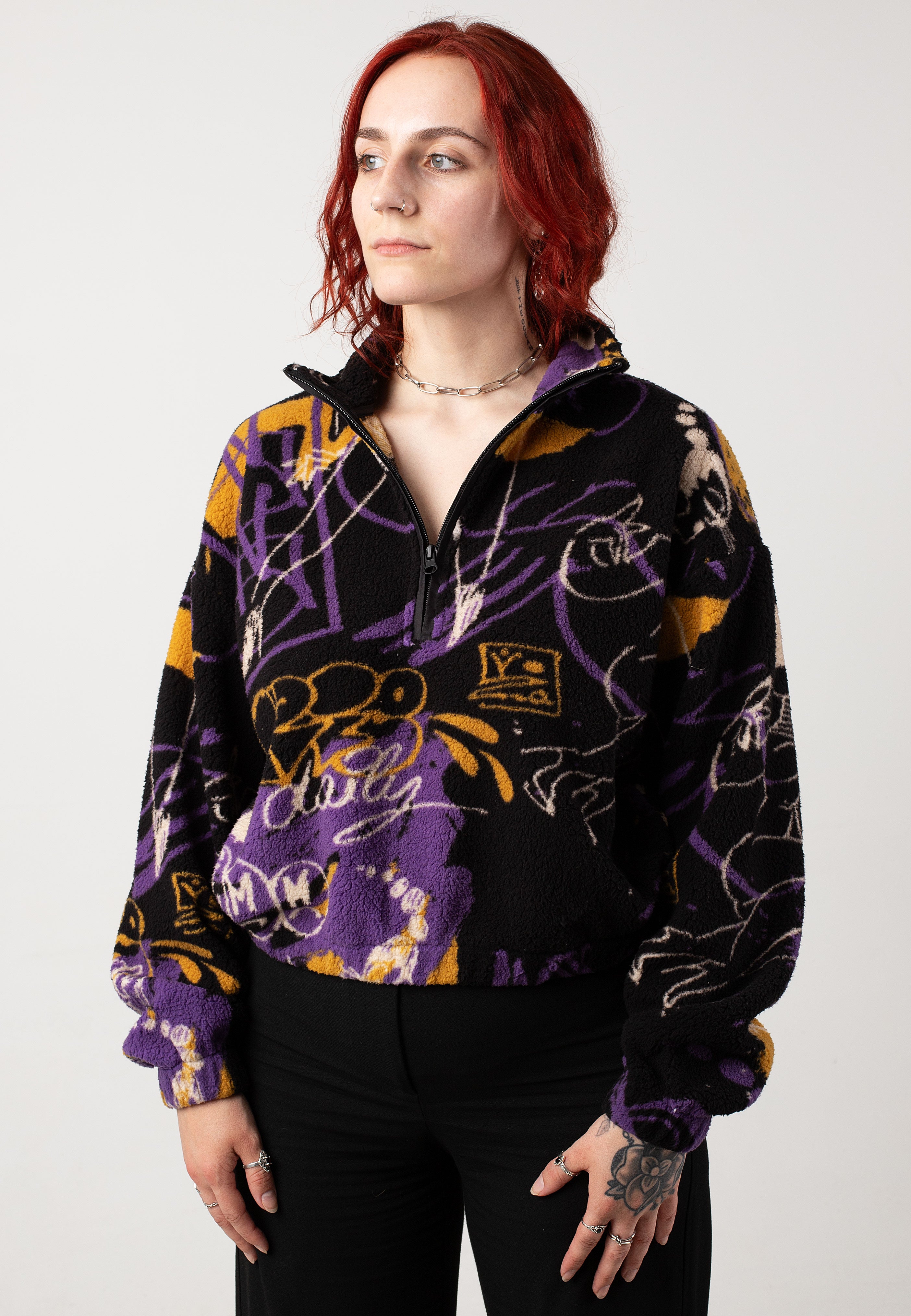 Iriedaily - Arkta Teddy Black Purple - Pullover | Women-Image