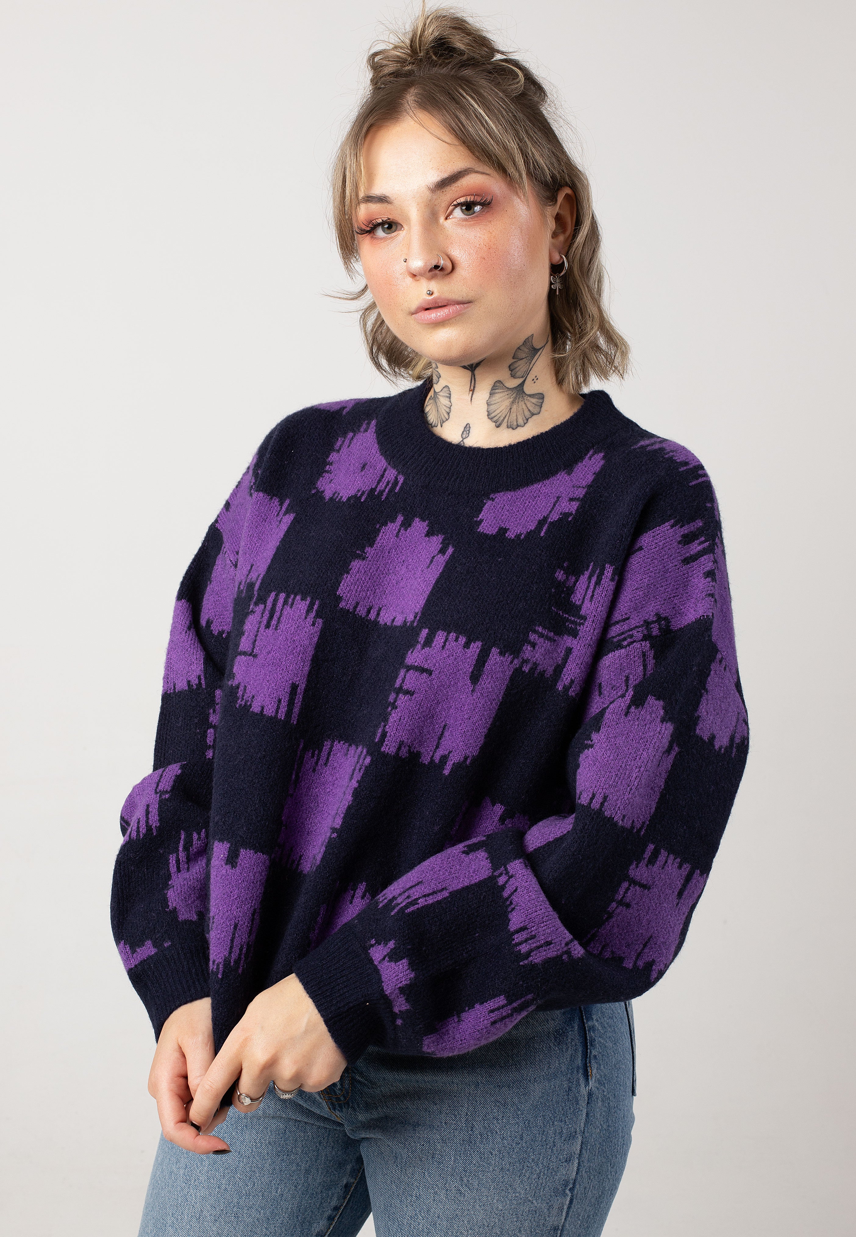 Iriedaily - Boxy Fluff Knit Navy Purple - Pullover | Women-Image