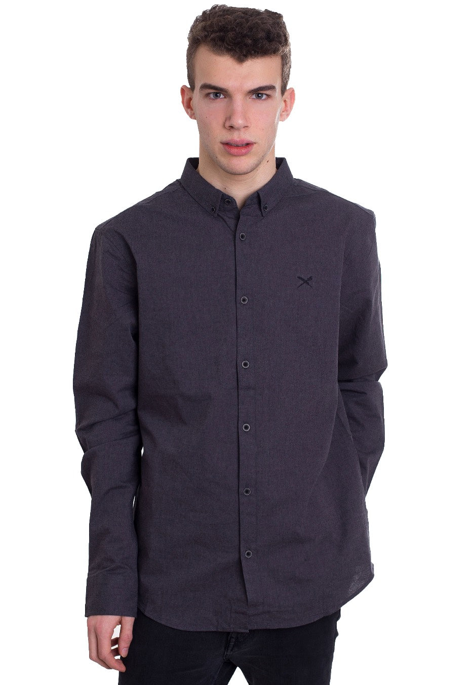 Iriedaily - Samuel L/S Anthracite Melange - Shirt | Men-Image